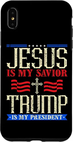 Vista 7 de iPhone 12 mini Jesús Is My Saviour Trump Is My President Pro Trump Estuche de regalo