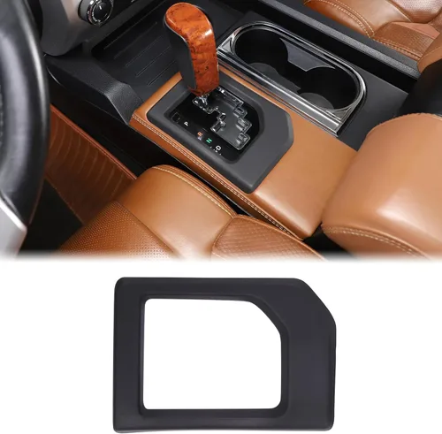 Vista 9 de Aunginsy Cubierta de panel de palanca de cambios para Toyot@a Tundra 2014-2021 Consola de palanca de cambios antiarañazos, marco de panel de cambio
