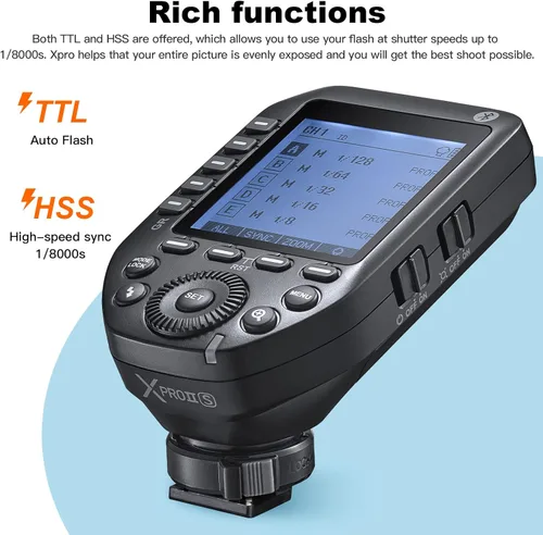 Vista 2 de Godox XProII-S TTL - Transmisor de disparador de flash inalámbrico compatible con cámaras Sony, 2.4G 1/8000s HSS, conexión Bluetooth, nuevo bloqueo