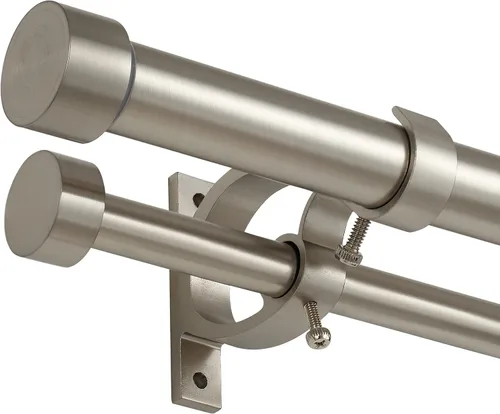 Vista 20 de Barras de cortina de doble oscurecimiento dobles de 36 a 72 pulgadas (3-6 pies), 1 pulgada frontal y 5/8 pulgadas trasera, barra de cortina