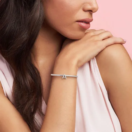 Vista 2 de Pandora Jewelry Letter Alphabet Charm - Beautiful Charm Letter for Pandora Charm Bracelets - Silver