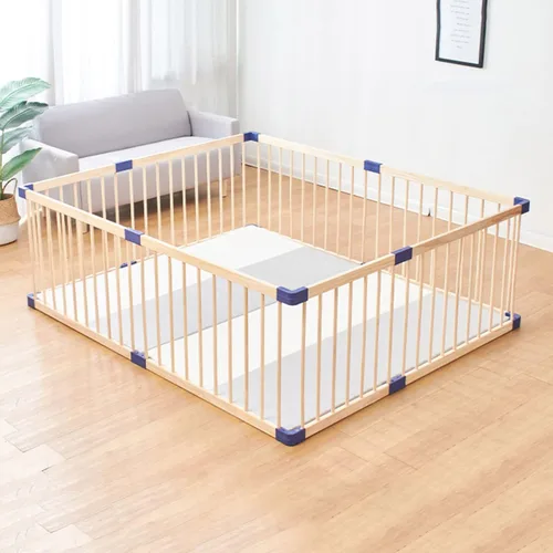 Vista 15 de Jolan Corralito de juegos para bebés, de madera para bebés y niños pequeños, transpirable, duradero, centro de actividades para interiores