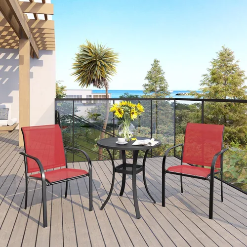 Vista 51 de VICLLAX Juego de comedor de patio de 7 piezas para 6, juego de muebles de exterior incluye mesa rectangular de 59 pulgadas para exteriores y 6