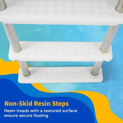 Vista 4 de Blue Wave NE122SS - Escalera de acero inoxidable para interior de alberca