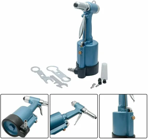 Vista 2 de Riloer Herramienta hidráulica de aire de 1/4 de pulgada, remache de aire para reventar, remachadora, herramientas de garaje, remachadora hidráulica