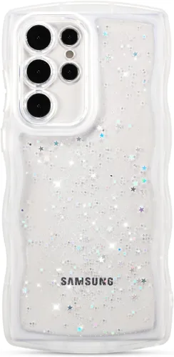 Vista 49 de ZTOFERA Funda protectora para Samsung Galaxy A14 4G/5G de 6.6", ondulada, con brillantina de estrella, poliuretano termoplástico transparente, suave