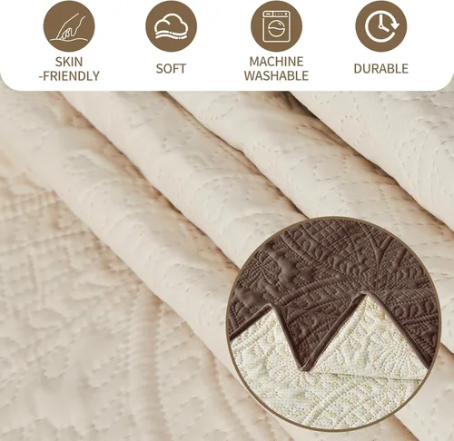 Vista 6 de JYHOPE Funda elástica lavable con correas traseras de amarre y patrón texturizado de monedas, protector de muebles antideslizante para sofá modular