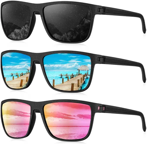 Vista 40 de KALIYADI Gafas de sol polarizadas para hombre, gafas de sol ligeras con protección UV para conducir, pescar y jugar golf