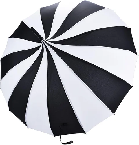 Vista 6 de Outgeek Paraguas retro de pagoda sombrilla para el sol sombrilla con protección UV sombrilla retro con asa de gancho