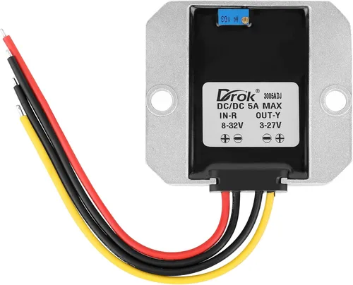 Vista 7 de DROK 12V DC Buck Converter, 8-35V to 3-27V 5A 135W Voltage Regulater Waterproof Adjustable 3V 5V 9V 12V 24V Power Supply Transformer Step-Down Volt