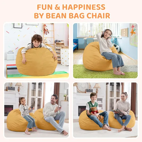 Vista 280 de Puf de 5 pies, puf grande con relleno de espuma viscoelástica, sofá puff esponjoso con funda de terciopelo holandés, puf redondo para sala de estar
