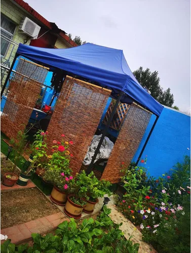 Vista 5 de Persiana enrollable para exteriores, persianas enrollables de bambú natural, decorativaimpermeabletranspirable, cortina de junco, cortina de paja