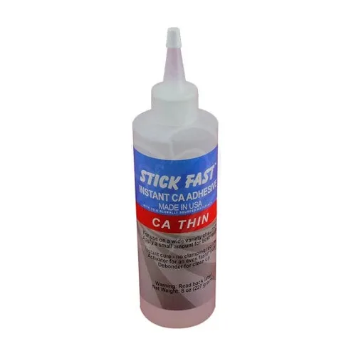 Pegamento adhesivo de cianoacrilato CA delgado Stick Fast de 8 oz