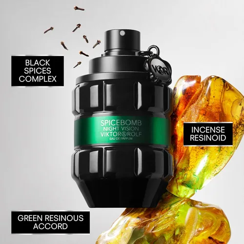 Vista 3 de Viktor&Rolf - Spicebomb Nightvision Eau de Parfum - Woody & Spicy - Colonia para Hombre - Con Notas de Incesne y Clavo