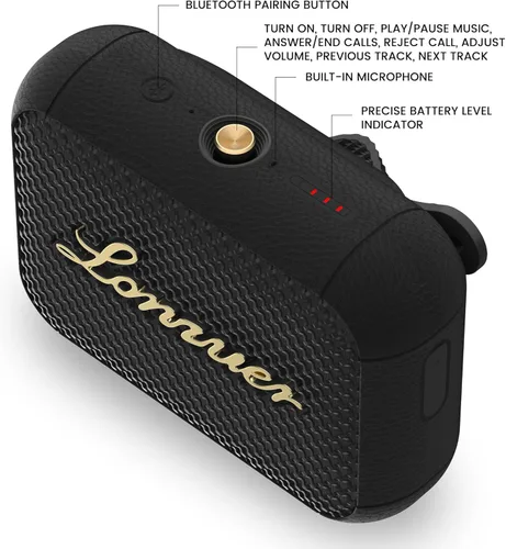 Vista 9 de IP67 - Altavoz Bluetooth impermeable de 3.3 ft de profundidad, altavoz de ducha inalámbrico portátil de 10 W con asa, graves de sonido claro, 8