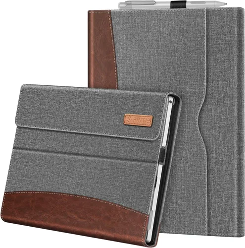 Vista 19 de Funda Fintie para Microsoft Surface Pro 7 Plus, Surface Pro 7/6/5/4/3 de 12,3 pulgadas - Cubierta de negocios tipo portafolio con bolsillo, Negro