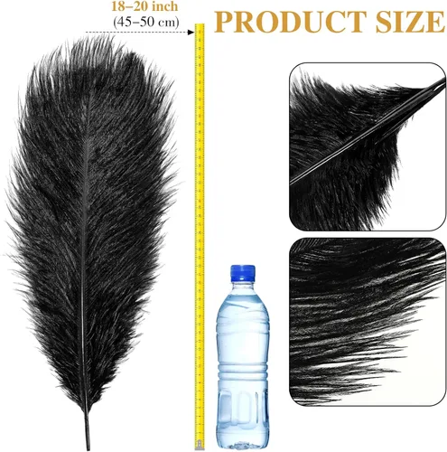 Vista 2 de Retrowavy 30 plumas de avestruz naturales grandes de 18 a 20 pulgadas a granel para centros de mesa de boda, centros de mesa, decoración del hogar