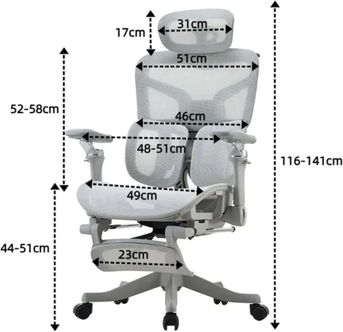 Vista 3 de Ergonomic Office Chair High Back Mesh Desk Chair with Adjustable Lumbar Support，Armrests and Headrest Computer Chair Wide Seat Task Chair(Black