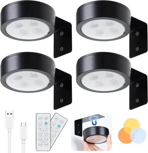 Vista 17 de Paquete de 2 luces de imagen para pared, magnéticas recargables blancas con Blanco (3 colores)