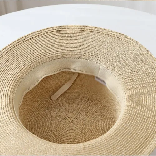 Vista 4 de Sombrero de sol versátil de ala ancha para mujer, protección de playa, pesca Beige
