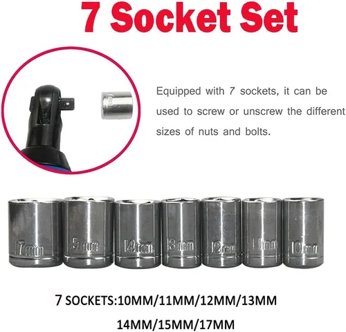 Vista 4 de AUTOFU Juego de llaves de trinquete eléctricas inalámbricas, kit de herramientas de trinquete de potencia de 3/8 de pulgada, 12 V, llave de tuerca