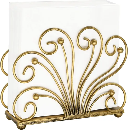 Vista 7 de Servilletero de mesa de metal con dispensador de pañuelos independiente (Negro)