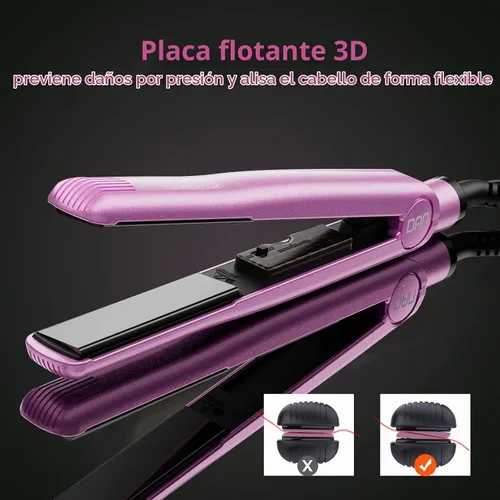 Vista 3 de DAN Technology Plancha plana de cerámica de 1 pulgada, plancha de pelo de temperatura ajustable de 500 grados, calentamiento rápido, doble voltaje