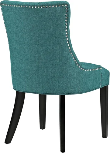 Vista 34 de Modway Regent - Silla de comedor de tela tapizada con botones en color blanco