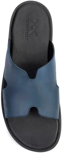 Vista 5 de Marrkesh - Pantuflas cómodas de cuero para hombre Plantilla acolchada y suela de goma duradera