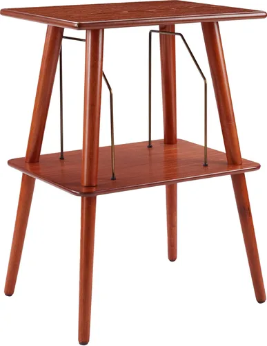 Vista 8 de Crosley Manchester Record Player Stand, Media Console with Vinyl Storage, Modern Home Organizer, Paprika
