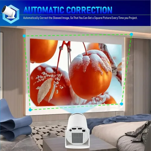 Vista 6 de Mini proyector, proyector inteligente 4K mejorado con Wifi 6 y Bluetooth 5.4, proyector portátil con Android 14, corrección trapezoidal automática