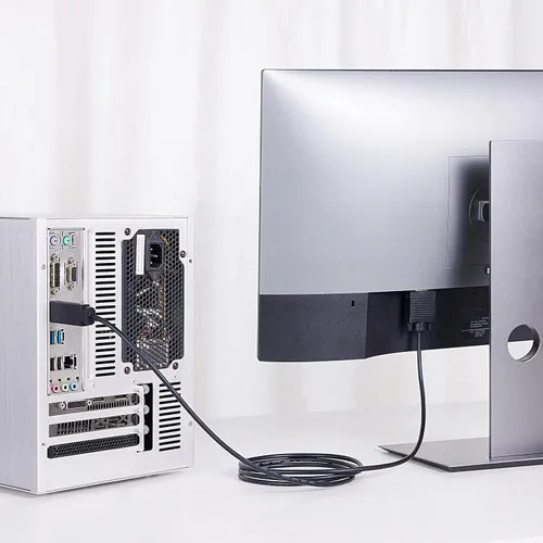 Vista 6 de Yaxa Basics - Cable HDMI (fuente) a VGA (pantalla), chapado en oro, 6 pies, color negro (NO bidireccional)