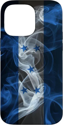 Vista 21 de iPhone 16 Smoky Honduras Flag - Funda de orgullo hondureño estilo humo