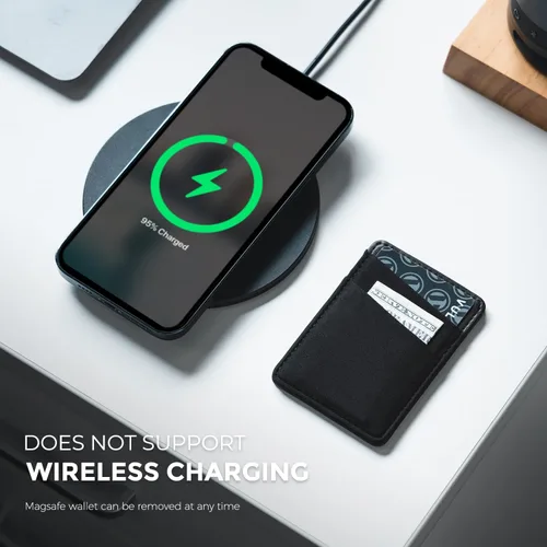 Vista 6 de VULKIT Cartera magnética para teléfono MagSafe, bloqueo RFID, cartera con tarjetero para iPhone serie 16/15/14/13/12 y funda para teléfono