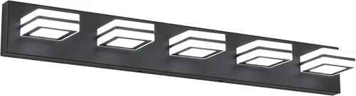 Vista 11 de Ralbay - Luces de tocador de baño de 5 temperaturas de color ajustables, negras, 4 luces, acrílicas, modernas, LED, mate, accesorios de iluminación