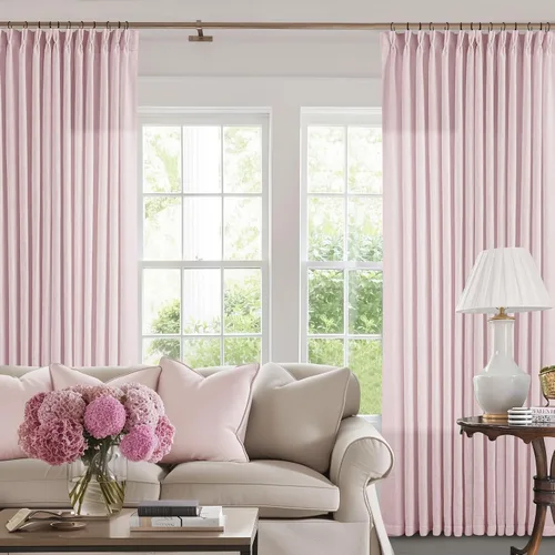 Vista 33 de Cortinas de lino para cocina o sótano, estilo bohemio o de casa de campo, semitraslúcidas, con pliegues pinzados, cortinas cortas tipo café - 2