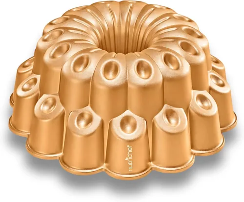 Vista 11 de NutriChef Molde para pasteles de 9 pulgadas, molde para hornear pasteles de aluminio fundido a presión pesado con 2 capas de revestimiento