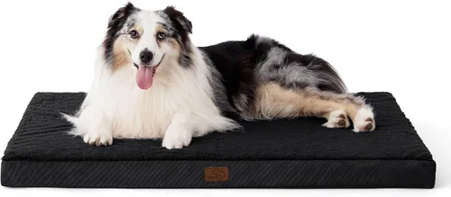 Vista 26 de Bedsure Camas para Perros de Tamaño Grande – Cómodas Camas Planas para Mascotas con Funda Extraíble Lavable, Colchoneta de Espuma Ortopédica tipo