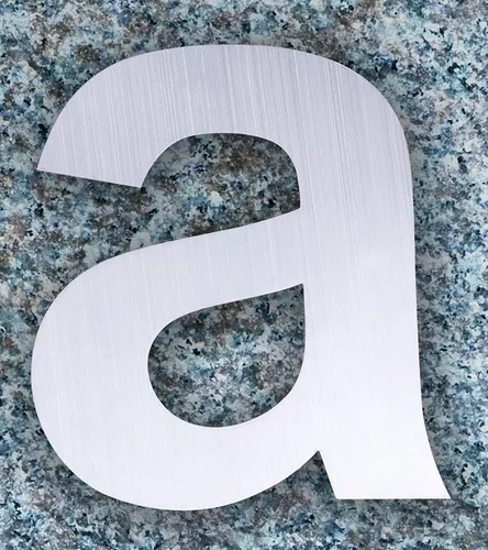 Vista 2 de Número de casa moderno, flotante, extragrande, 10 pulgadas, de acero inoxidable 304 cepillado