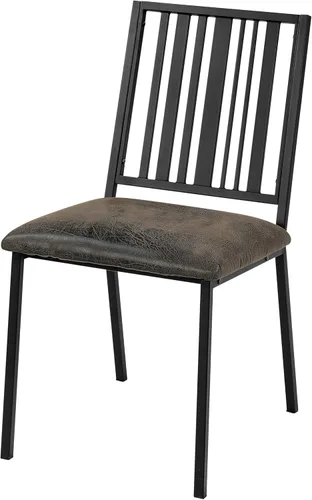 Dining Chairs for Room Table & Seating Chair Sets Kitchen - Set of 2 Synthetic Leather Side Chairs with Padded Seat Cushion and Slatted Back Design