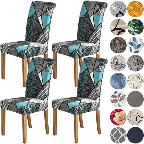 Vista 69 de HZDHCLH Juego de 4 fundas para sillas de comedor color burdeos, fundas elásticas de elastano para sillas Parsons, paquete de 4, fundas de asiento