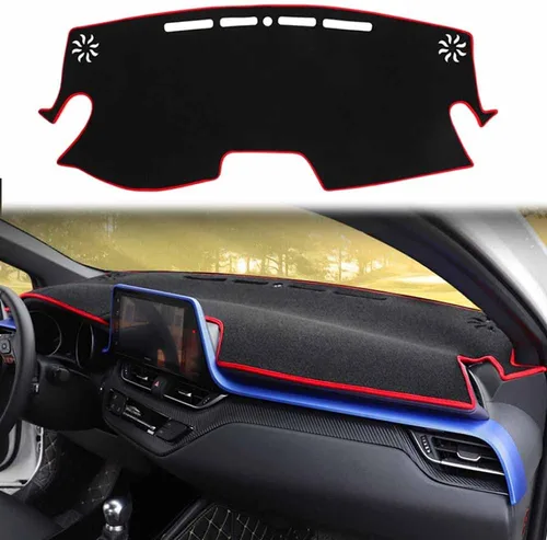 Vista 9 de Blazeray Cubierta de consola central negra para salpicadero, protector personalizado para Toyota CHR CH-R 2017, 2018, 2019, 2020 2021, almohadilla
