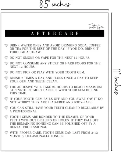 Vista 2 de Boutique Marketing LLC Formulario de consentimiento de gema dental, formulario de admisión, formulario de cuidado posterior Paquete de 75