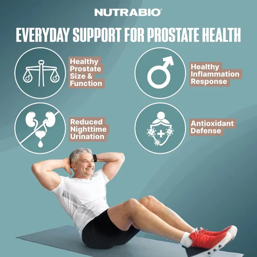 Vista 3 de NutraBio Próstata- Soporte avanzado para la función de la próstata- Defensa de la inflamación y soporte antioxidante- 90 cápsulas