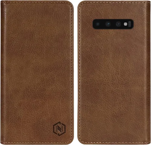Vista 8 de Funda tipo cartera para Samsung Galaxy S10 con bloqueo RFID, soporte de ranura para tarjetas, funda protectora de cuero para Samsung Galaxy S10