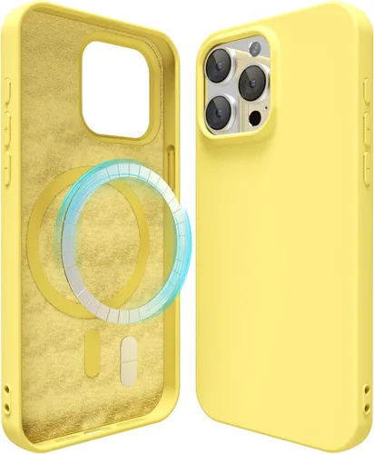 Vista 345 de oakxco Funda de silicona para iPhone 12 Pro Max, magnética, compatible con carga inalámbrica Magsafe, cubierta protectora de goma suave y delgada