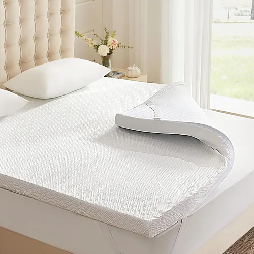 Vista 8 de Eiayeebil Cubrecolchón de espuma viscoelástica de 2 pulgadas, tamaño individual XL, protector de colchón de espuma con infusión de gel, azul suave