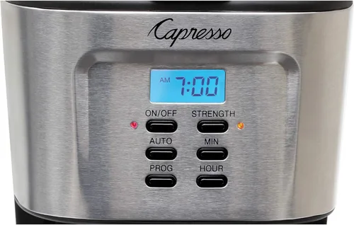 Vista 3 de Capresso Cafetera de 12 tazas con jarra de vidrio, acero inoxidable y negro 416.05