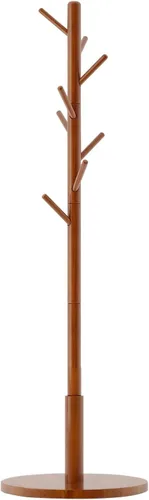 Vista 8 de Perchero independiente, árbol de abrigo con 2 varillas principales y diseño estable, percheros para colgar abrigos, ropa, trajes, chaqueta, fácil