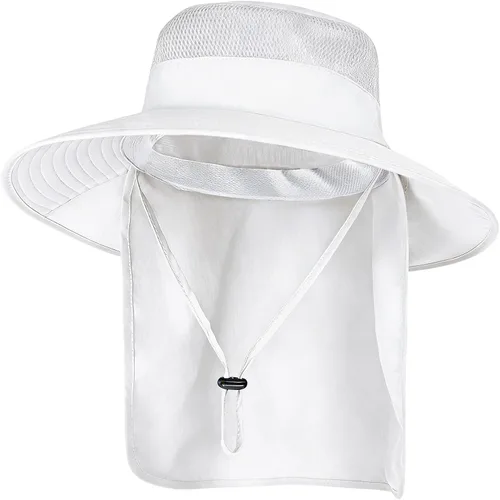 Vista 19 de Sombreros de sol para hombres y mujeres con solapa para el cuello Verde militar